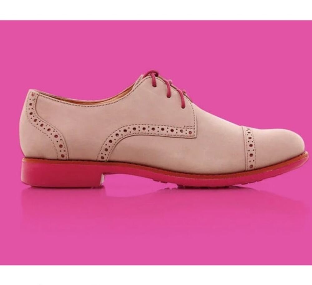 Cole Haan 'Gramercy' 9.5B Sandstone Pink Nubuck Leather Contrast Oxford Lace Up